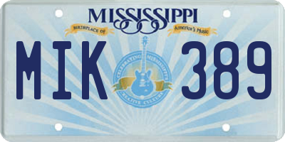 MS license plate MIK389
