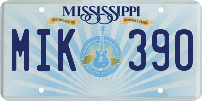 MS license plate MIK390