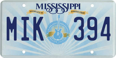 MS license plate MIK394