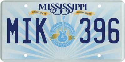 MS license plate MIK396