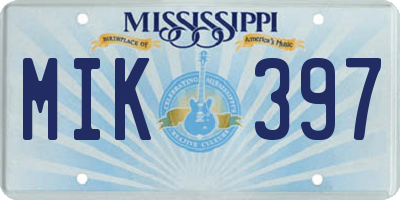 MS license plate MIK397