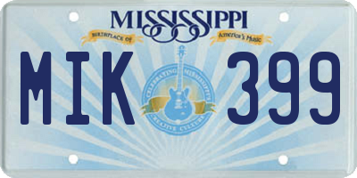 MS license plate MIK399