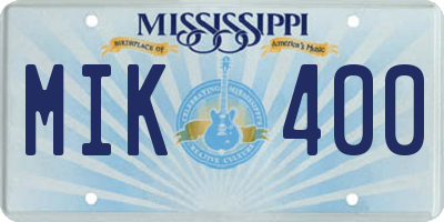 MS license plate MIK400
