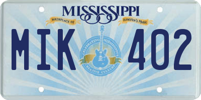 MS license plate MIK402
