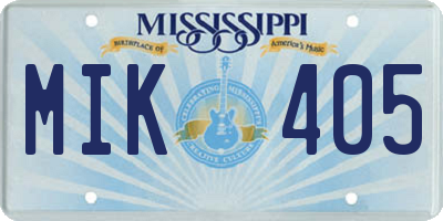 MS license plate MIK405