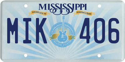 MS license plate MIK406