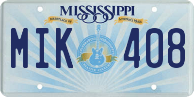MS license plate MIK408