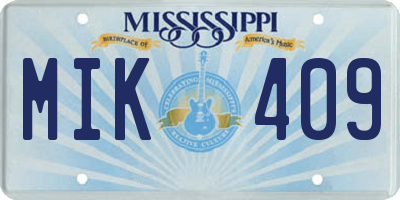 MS license plate MIK409