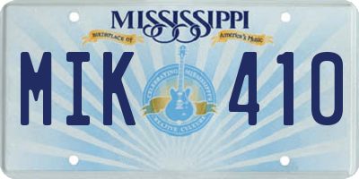 MS license plate MIK410