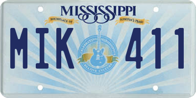 MS license plate MIK411