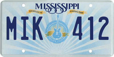 MS license plate MIK412