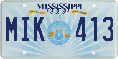 MS license plate MIK413