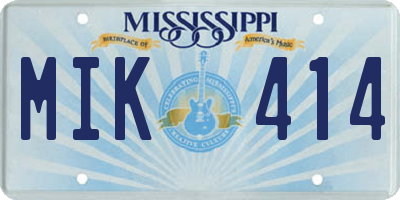 MS license plate MIK414
