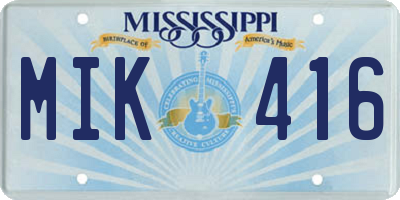 MS license plate MIK416