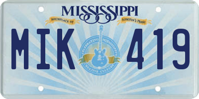 MS license plate MIK419