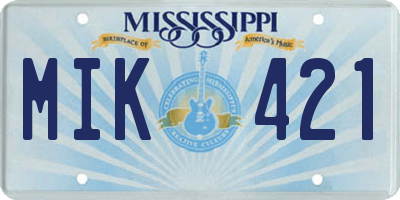MS license plate MIK421