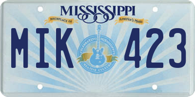 MS license plate MIK423