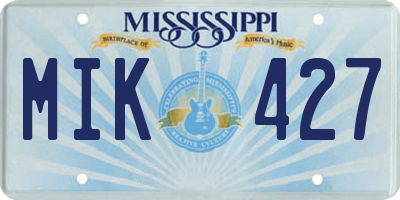 MS license plate MIK427