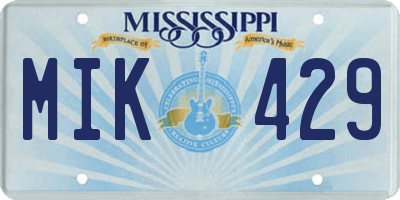 MS license plate MIK429