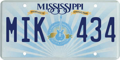 MS license plate MIK434