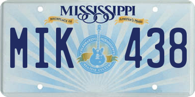 MS license plate MIK438