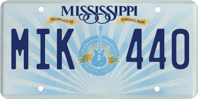 MS license plate MIK440