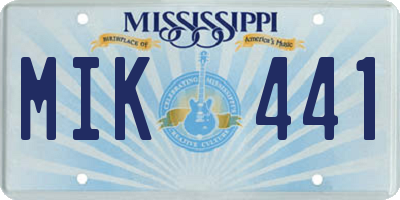 MS license plate MIK441