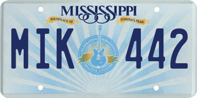 MS license plate MIK442
