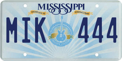 MS license plate MIK444