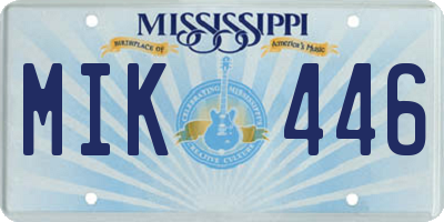 MS license plate MIK446