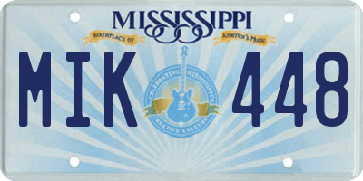 MS license plate MIK448