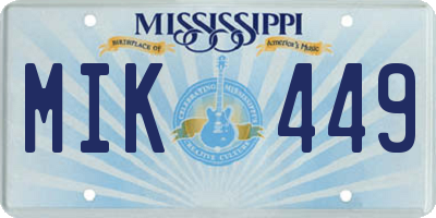 MS license plate MIK449