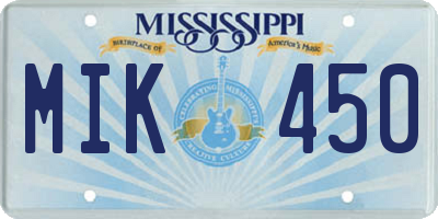 MS license plate MIK450