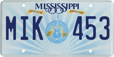 MS license plate MIK453