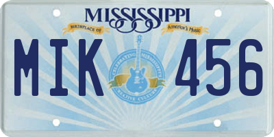 MS license plate MIK456