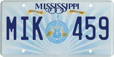MS license plate MIK459