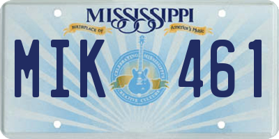 MS license plate MIK461