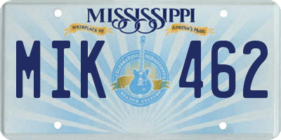 MS license plate MIK462