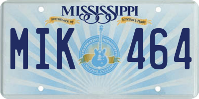 MS license plate MIK464