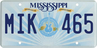 MS license plate MIK465