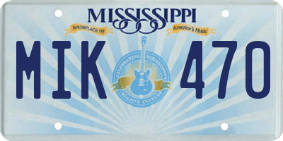 MS license plate MIK470