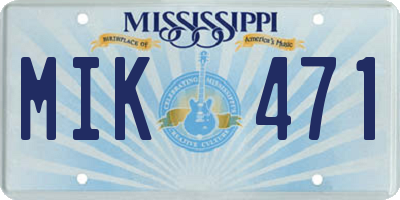 MS license plate MIK471