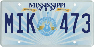 MS license plate MIK473