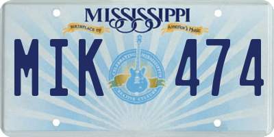 MS license plate MIK474