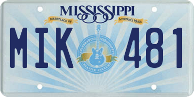 MS license plate MIK481