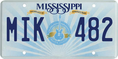 MS license plate MIK482