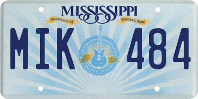MS license plate MIK484