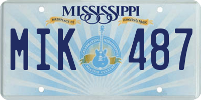MS license plate MIK487