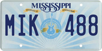 MS license plate MIK488