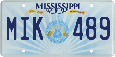MS license plate MIK489